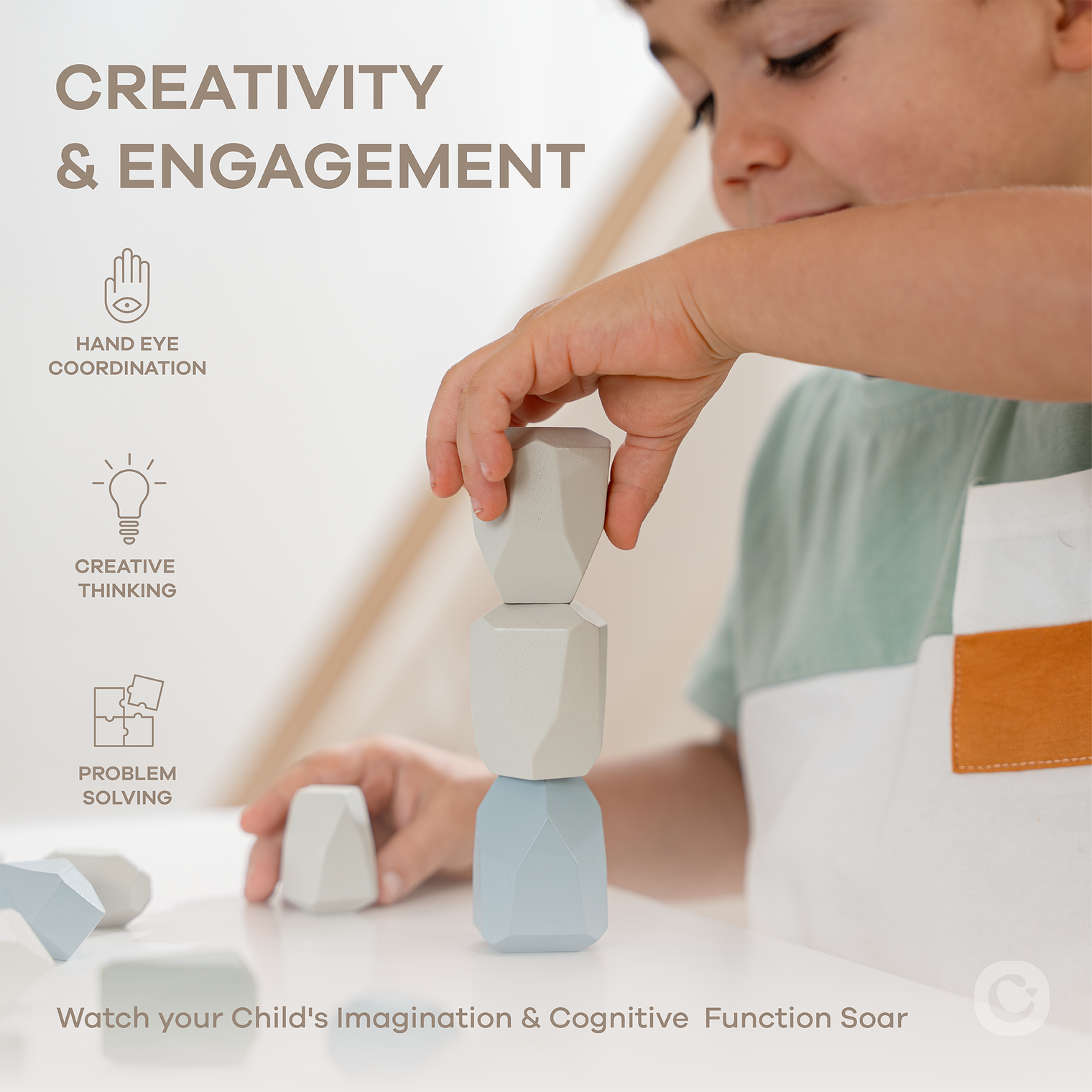 Stacking Blocks for Toddlers by Comfy Cubs: Boy Pack