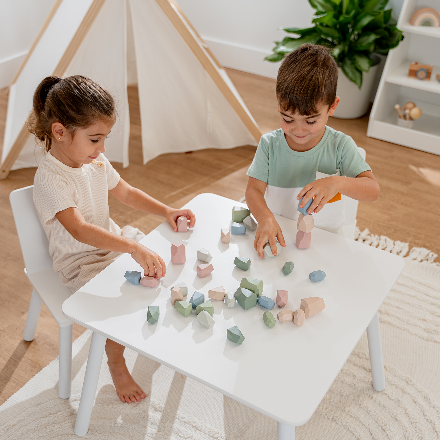 Stacking Blocks for Toddlers by Comfy Cubs: Neutral Pack