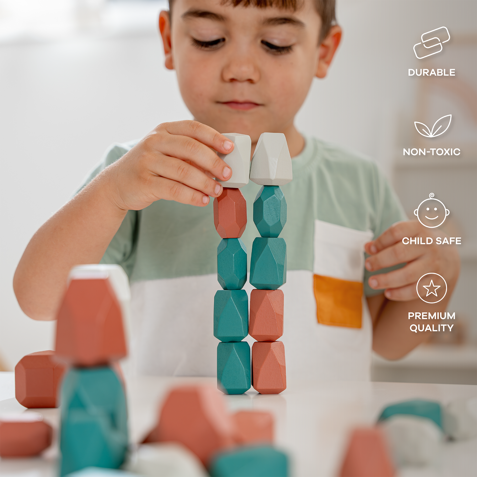 Stacking Blocks for Toddlers by Comfy Cubs: Dino Pack
