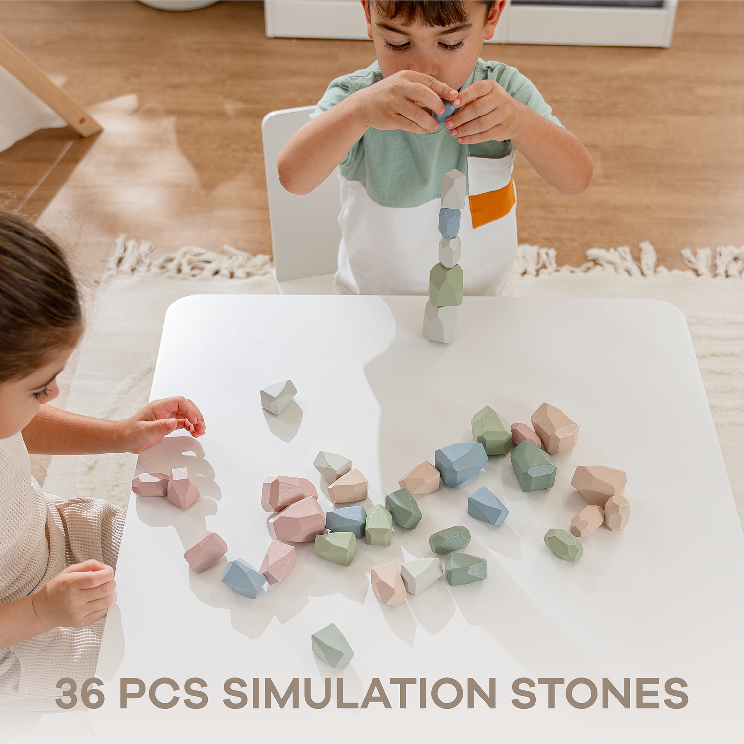 Stacking Blocks for Toddlers by Comfy Cubs: Neutral Pack