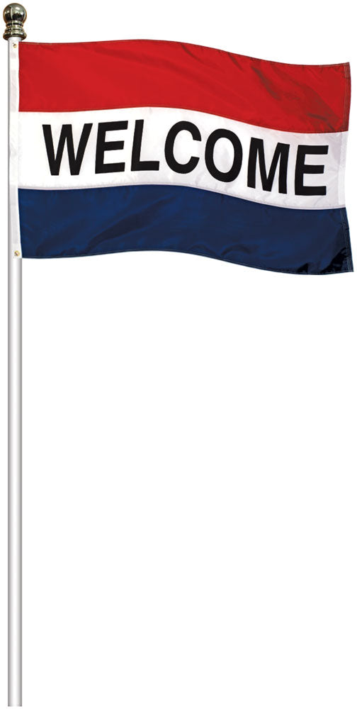 9' Aluminum Rotating Flagpole - White