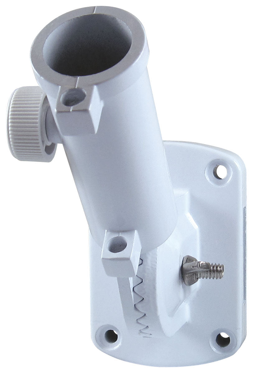 Adjustable Flagpole Bracket β 13 Position Aluminum Mount for House | White