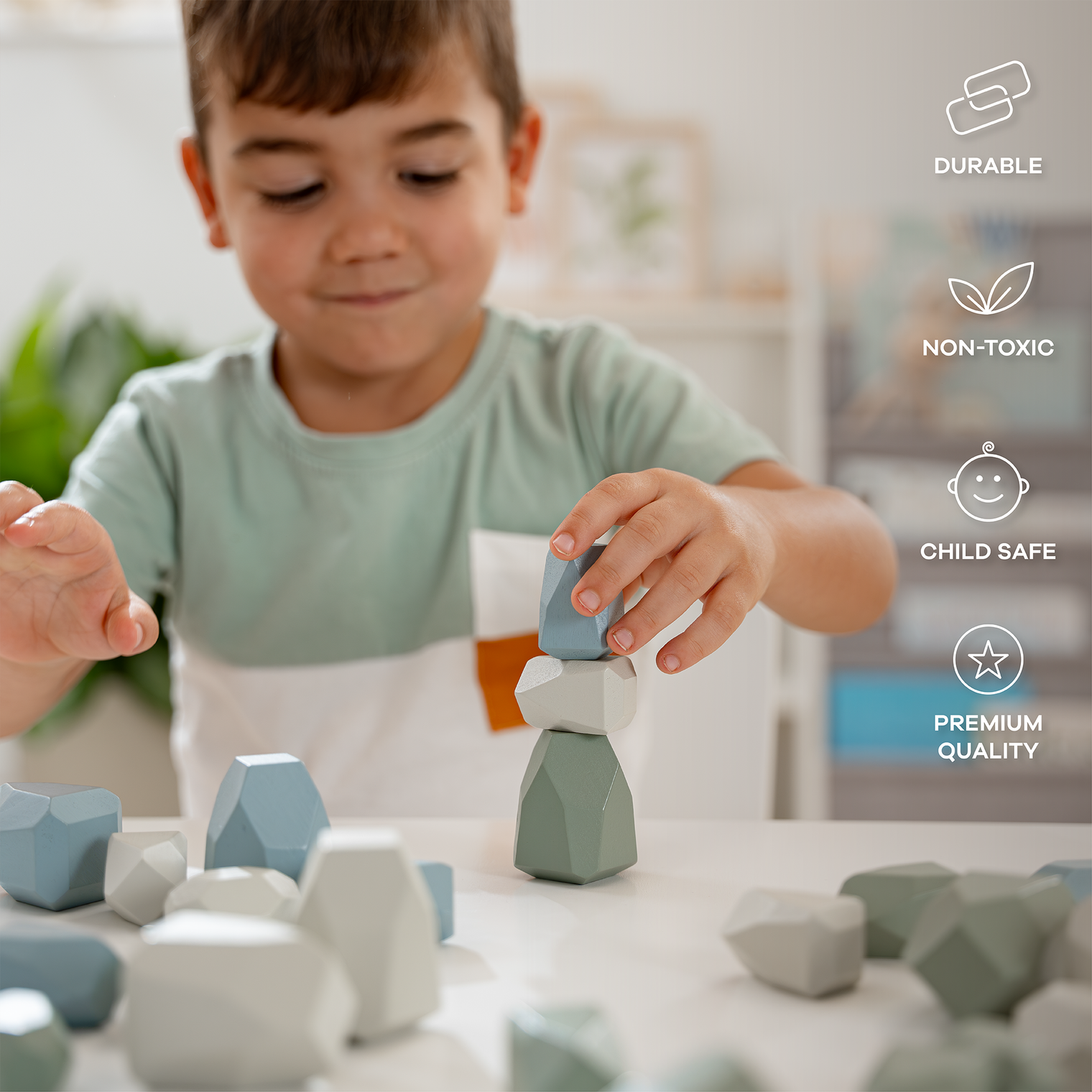 Stacking Blocks for Toddlers by Comfy Cubs: Boy Pack
