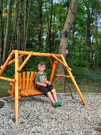 Kids Cedar Log Lawn Swing