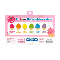 Sweet Scoops: Neon Highlighters - Strawberry Scent (Set of 6)