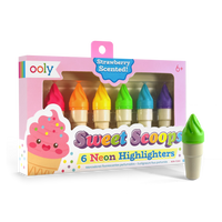 Sweet Scoops: Neon Highlighters - Strawberry Scent (Set of 6)