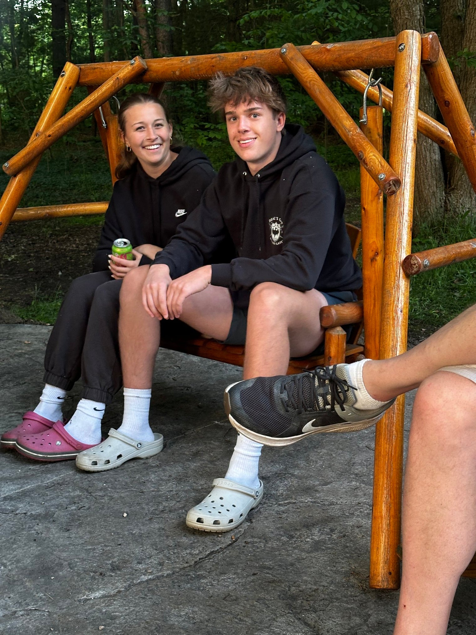 Kids Cedar Log Lawn Swing