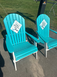 Folding Adirondack Poly Chair Aruba Blue & White
