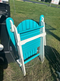 Folding Adirondack Poly Chair Aruba Blue & White