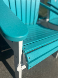 Folding Adirondack Poly Chair Aruba Blue & White