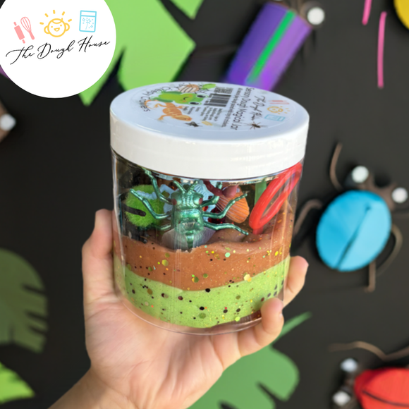 Creepy Crawler sensory dough jar with bug toys