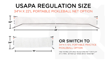 2 net options for portable pickleball net