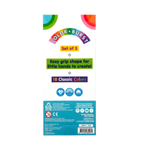 Color Burst Easy Grip Crayons  (Set of 3 / 18 Classic Colors